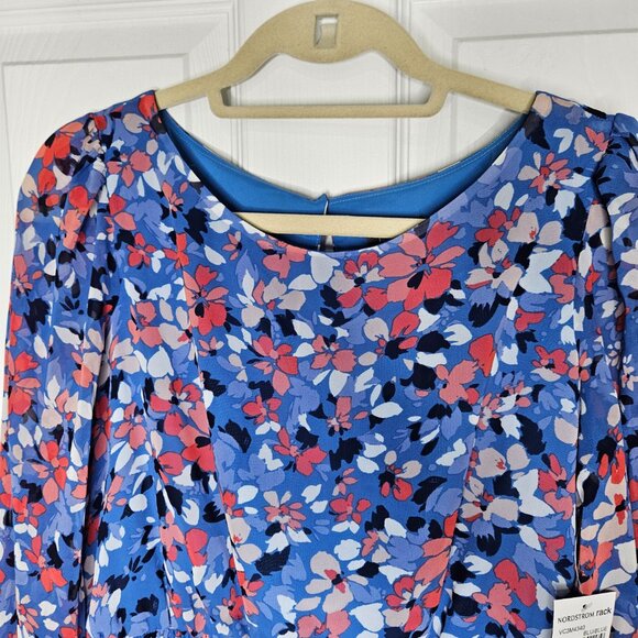 NWT Vince Camuto Dress Blue Floral Size 8 - Picture 4 of 14